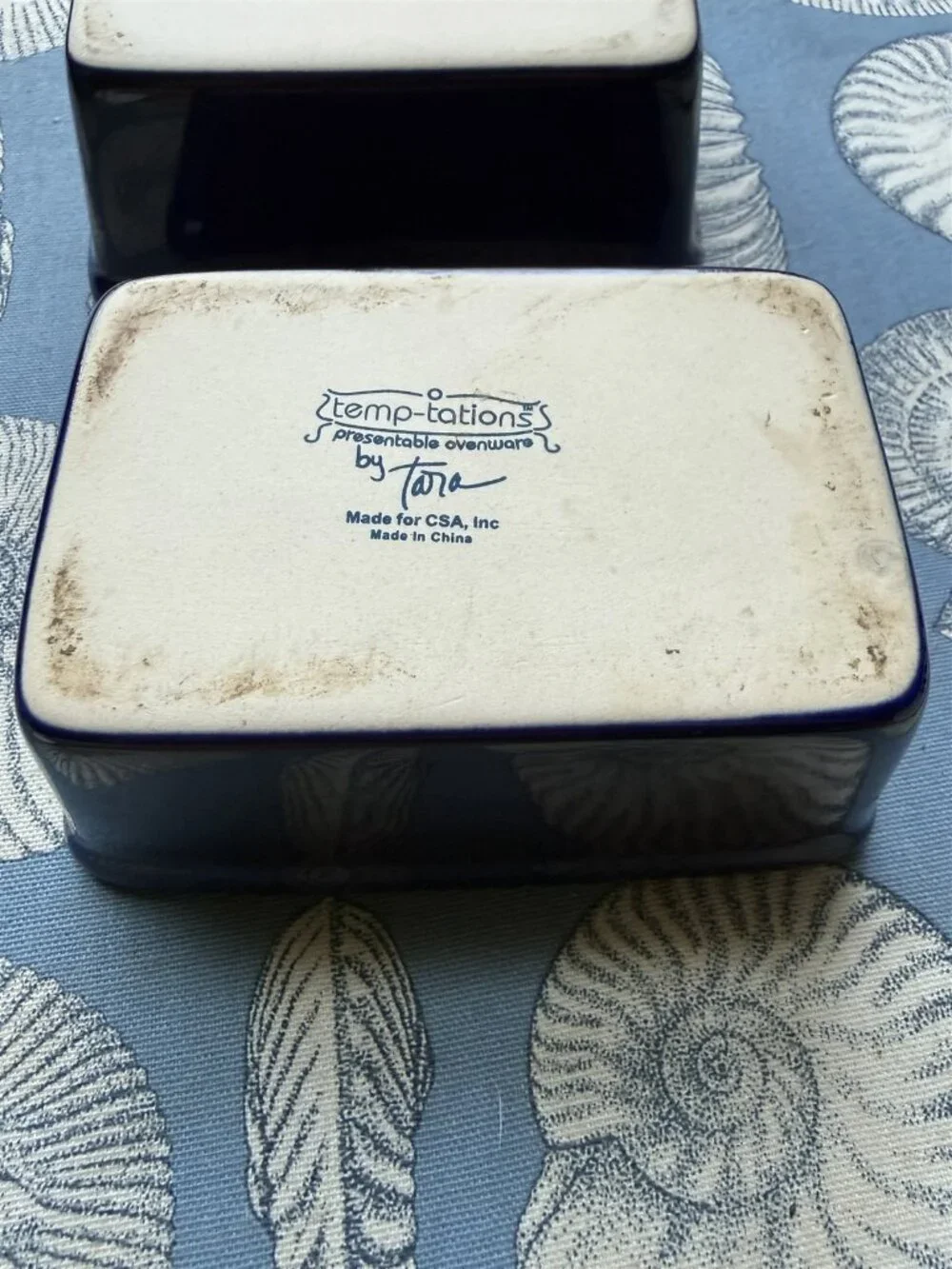 Temptations by Tara Mini Loaf Pan Casserole Blue Set of 2